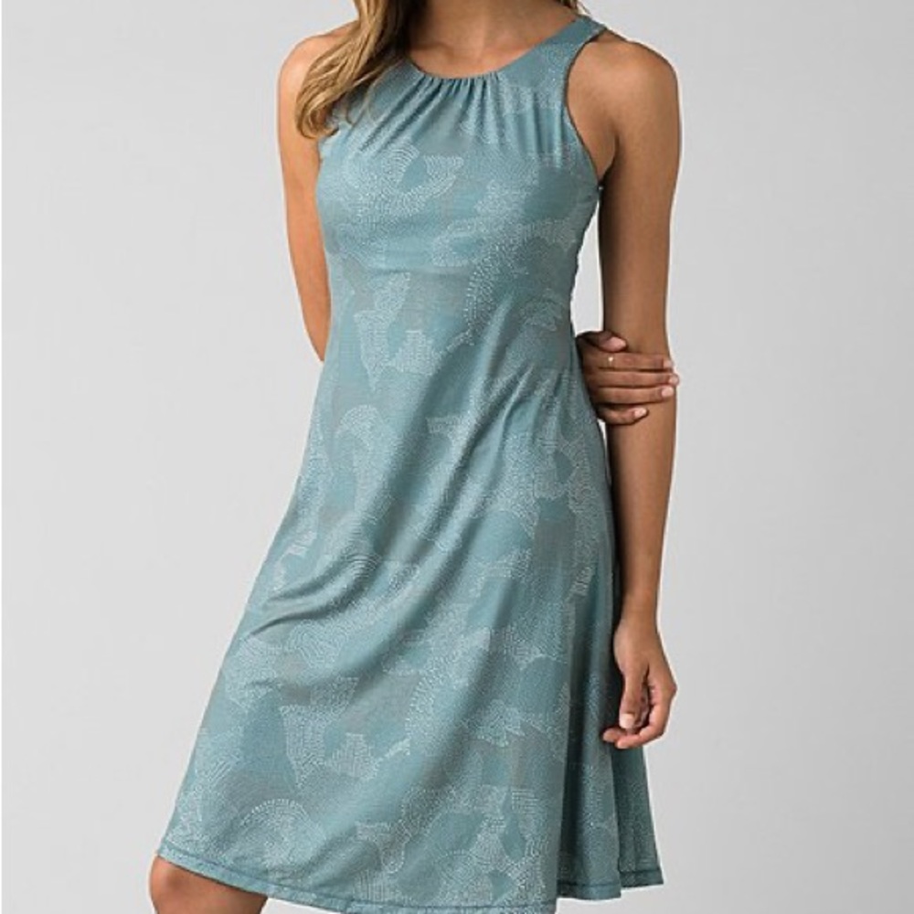 Prana Skypath Dress Blue Dotty M